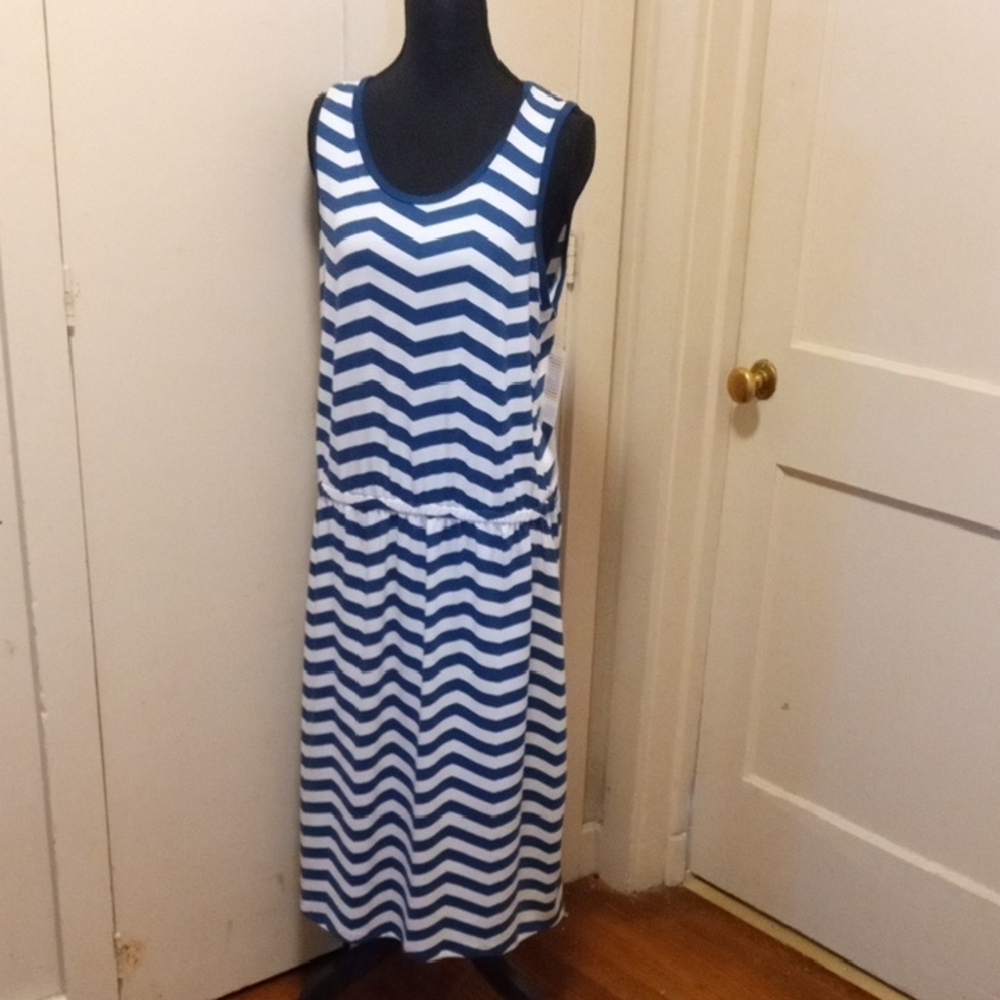 Lularoe Tank Top Dress Blue and White